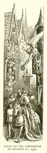Scene at the Coronation of Richard II, 1377 by English School