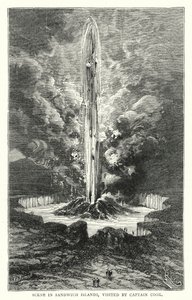 Scene in Sandwich Islands, visited by Captain Cook