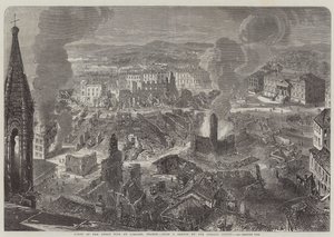 Scene of the Great Fire at Limoges, France by English School