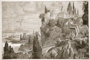 Scenery at Cape Misenum, near Baiae by English School