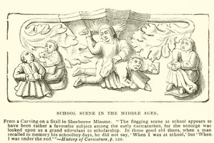 School scene in the Middle Ages by English School