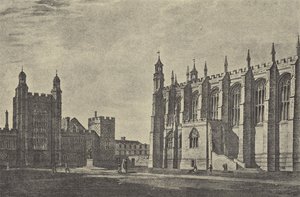 Schoolyard in 1814 (engraving) by English School