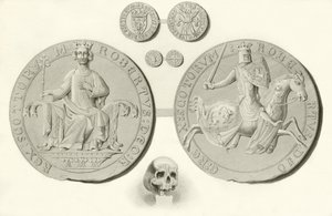 Seal Coins and Skull of King Robert Bruce by English School