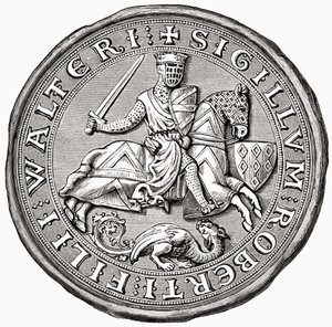 Seal of Robert Fitzwalter, from A Short History of the English People by J. R. Green, published 1893 by English School
