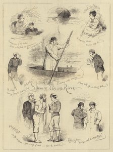 Showery Day on the River by English School