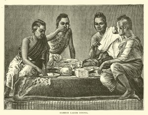 Siamese Ladies Dining by English School