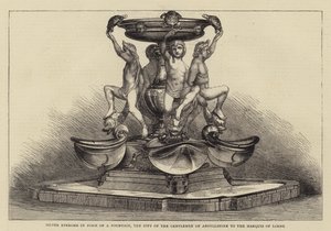 Silver Epergne in form of a Fountain, the Gift of the Gentlemen of Argyllshire to the Marquis of Lorne by English School