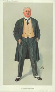Sir A. Osmond Williams, The Champion of the Ladies, 1 December 1909, Vanity Fair Cartoon by English School