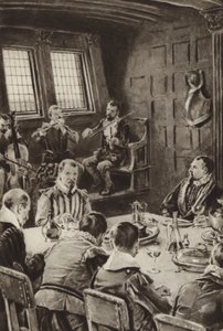 Sir Francis Drake, Dining on The Golden Hind to the Sound of Violins by English School