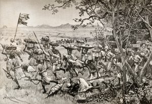 Sir Henry Morton Stanley and His Men Finally Emerging from the Forest onto the Grassland in 1887, During Their Emin Pasha Relief Expedition in Africa by English School