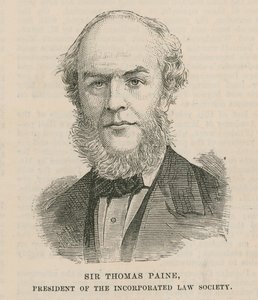 Sir Thomas Paine, President of the Incorporated Law Society by English School