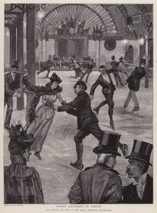 Skating at the Crystal Ice Rink at the Royal Aquarium, Westminster, London by English School