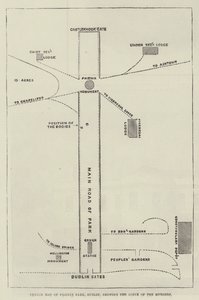 Sketch Map of Phoenix Park, Dublin, Showing the Scene of the Murders by English School