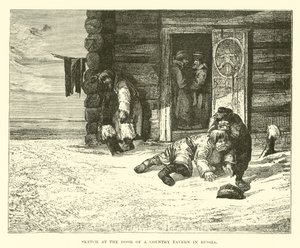 Sketch at the Door of a Country Tavern in Russia