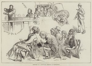 Sketches at a Revivalist Meeting at Birmingham by English School