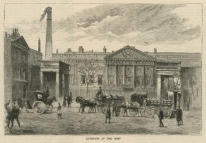 Sketches at the Royal Mint, Tower Hill; Exterior of the Mint by English School