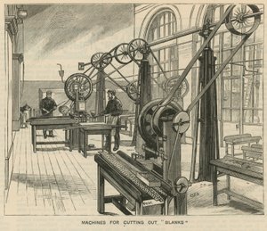 Sketches at the Royal Mint, Tower Hill; Machines for Cutting Out Blanks