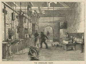 Sketches at the Royal Mint, Tower Hill; The Annealing Room by English School
