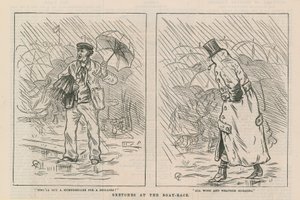 Sketches at the Boat Race by English School