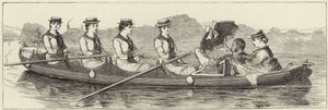 Sketches from a steam launch at Henley Regatta by English School