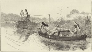 Sketches from a steam launch at Henley Regatta by English School