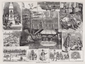 Sketches in Battersea Park by English School