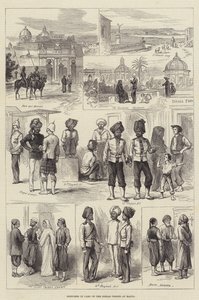 Sketches in Camp of the Indian Troops at Malta by English School