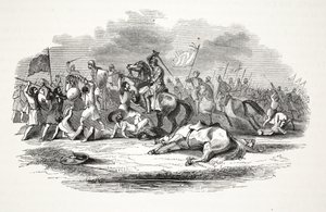 Skirmish in the Vicinity of Chirk Castle by English School