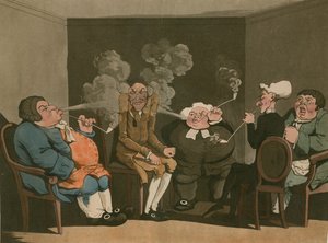 Smoking Room; Cartoon by English School