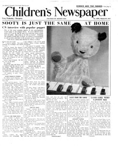 Sooty, front page of 