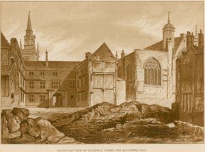 South East View of Guildhall Chapel and Blackwell Hall, London
