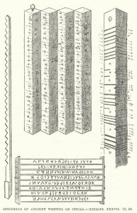 Specimens of Ancient Writing on Sticks, Ezekiel XXXVII by English School