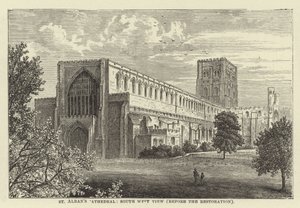 St Albans Cathedral, South West View, Before the Restoration by English School