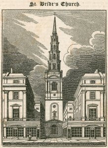 St Brides Church, Fleet Street, London by English School