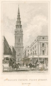 St Brides Church, Fleet Street, London by English School
