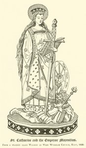 St Catharine and the Emperor Marentius by English School