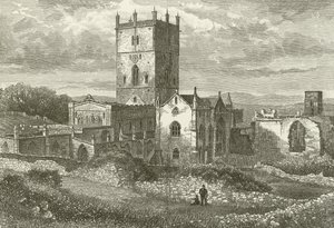 St Davids Cathedral and the College, from the North-east by English School