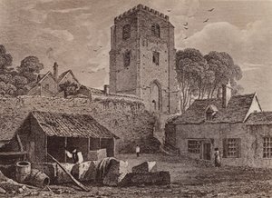St Marys Church showing the old wall 1824