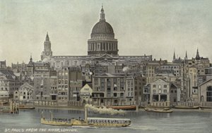 St Pauls from the river, London by English School
