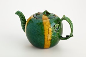 Staffordshire teapot with crabstock handle and spout, 1750 by English School