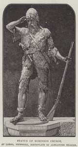 Statue of Robinson Crusoe, at Largo, Fifeshire, Birthplace of Alexander Selkirk by English School