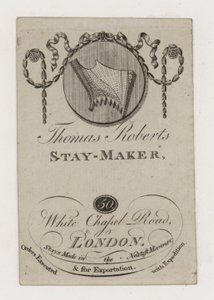 Thomas Roberts Stay Maker, trade card