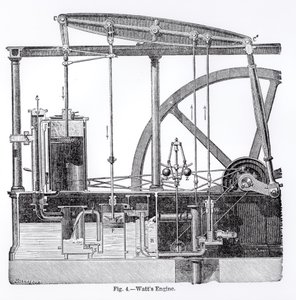 Steam Engine Designed by James Watt, by Bonnafoux by English School