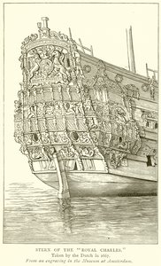 Stern of the Royal Charles by English School