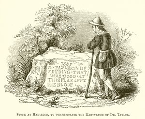 Stone at Hadleigh to Commemorate the Martyrdom of Dr. Taylor by English School