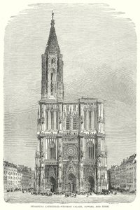 Strasburg Cathedral-Western Facade, Towers, and Spire by English School