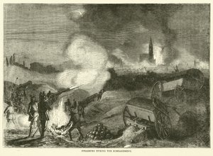 Strasburg during the bombardment, September 1870 by English School