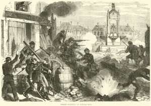 Street Fighting at Chateaudun, October 1870 by English School