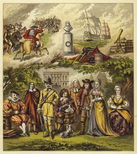 Stuarts, Commonwealth, and House of Orange; King James I, King Charles I, Oliver Cromwell, King Charles II, King James II, William and Mary, Queen Anne by English School