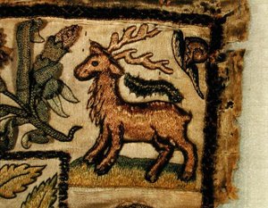 Stumpwork Depicting a Stag (detail)